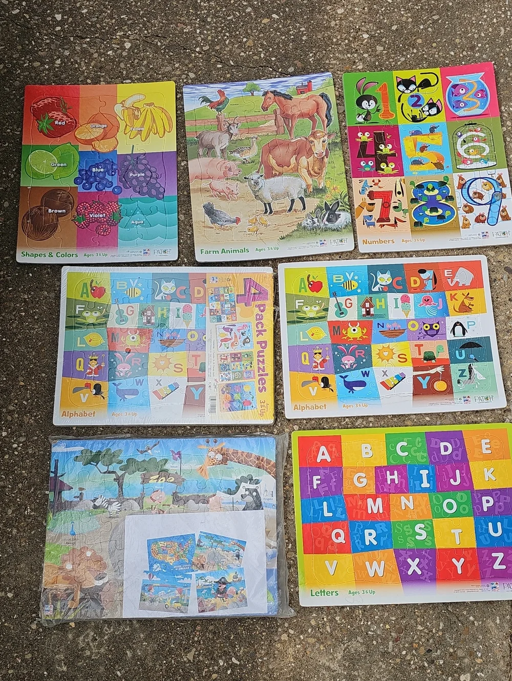 13 Alphabet & Learning Board Puzzle Set Colorful Letters Numbers Animals